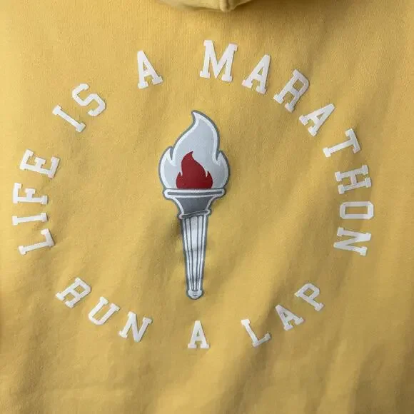 The Marathon Clothing Victory Torch Graphic Print Hoodie Peach Orange size L - Picture 4 of 10